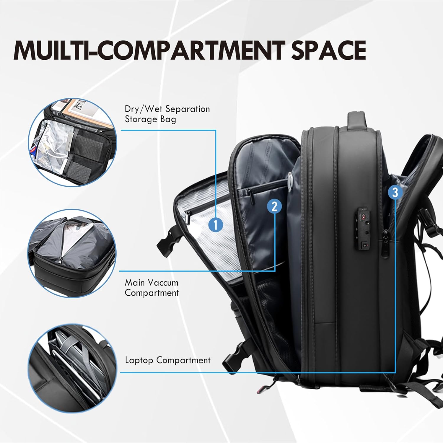 Air Vacuum Travel Bag Pack With Air Pump 45L
